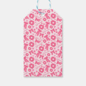 Rosa Mädchen-Schals-Muster Süßes Haar-Accessoire Geschenkanhänger (Rückseite)