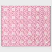 Rosa Mädchen-Schals-Muster Süßes Haar-Accessoire Geschenkpapier (Flach)