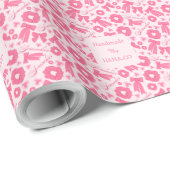 Rosa Mädchen-Schals-Muster Süßes Haar-Accessoire Geschenkpapier (Rolleneckpunkt)