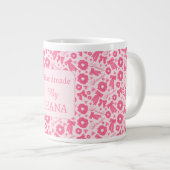 Rosa Mädchen-Schals-Muster Süßes Haar-Accessoire  Jumbo-Tasse (Vorderseite Rechts)