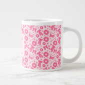 Rosa Mädchen-Schals-Muster Süßes Haar-Accessoire  Jumbo-Tasse (Rechts)