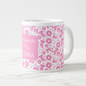 Rosa Mädchen-Schals-Muster Süßes Haar-Accessoire Jumbo-Tasse (Vorderseite Rechts)