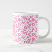 Rosa Mädchen-Schals-Muster Süßes Haar-Accessoire Jumbo-Tasse (Rechts)