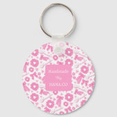 Rosa Mädchen-Schals-Muster Süßes Haar-Accessoire Schlüsselanhänger (Vorderseite)