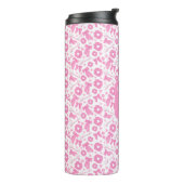 Rosa Mädchen-Schals-Muster Süßes Haar-Accessoire Thermosbecher (Nach links gedreht)