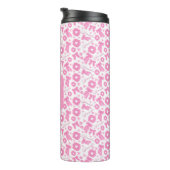 Rosa Mädchen-Schals-Muster Süßes Haar-Accessoire Thermosbecher (Nach rechts gedreht)