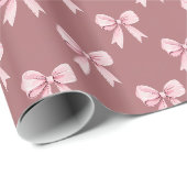 Rosa Mädchen Schleifen Geschenkpapier (Rolleneckpunkt)