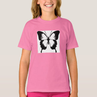 Rosa Mädchen T - Shirt mit Schmetterling