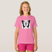 Rosa Mädchen T - Shirt mit Schmetterling (Vorne ganz)