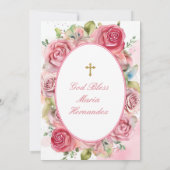 Rosa Mädchen Taufe Einladung (Rückseite)