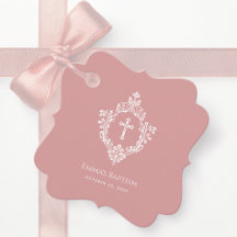 Rosa Mädchen-Taufe Staubiges Rosa Elegantes Kreuz 