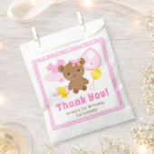 Rosa Mädchen Teddybär Kleidung Geburtstag Geschenktütchen (Ausgeschnitten)