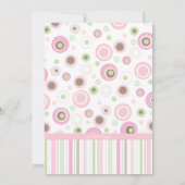 Rosa Mädchen-Tupfen-Taufe Browns süße Einladung (Rückseite)