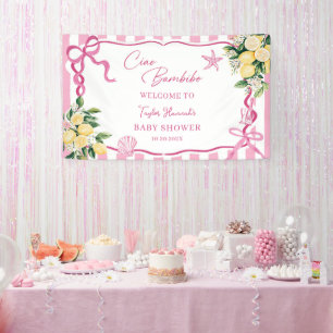 Rosa Mädchen Zitrone Ciao Baby Italienische Babypa Banner