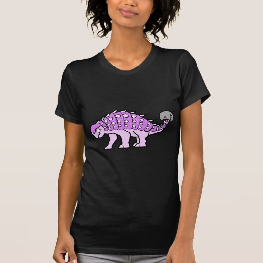 Rosa MädchenAnkylosaurus T-Shirt (Vorderseite)