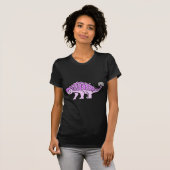 Rosa MädchenAnkylosaurus T-Shirt (Vorne ganz)