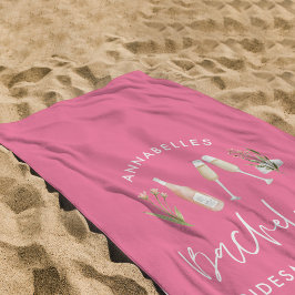 Rosa mädchenhafte Bachelorette Blumencocktail eleg Strandtuch