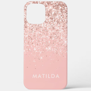 Rosa mädchenhafte moderne, einfache Glitzer femini Case-Mate iPhone Hülle