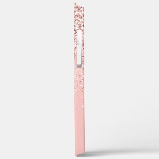 Rosa mädchenhafte moderne, einfache Glitzer femini Case-Mate iPhone Hülle (Rückseite / Links)