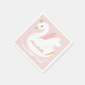 Rosa mädchenhafte niedliche schwan eleganter Gebur Serviette (Ecke)