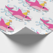 Rosa Mädchenhaifisch-Baby-Packpapier Geschenkpapier (Ecke)
