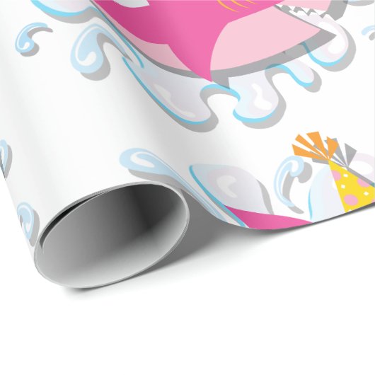 Rosa Mädchenhaifisch-Baby-Packpapier Geschenkpapier (Rolleneckpunkt)