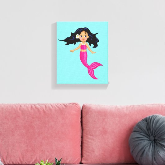 Rosa Mädchenmädchen Leinwanddruck (Insitu (Wohnzimmer))