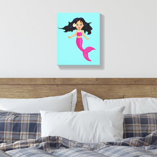 Rosa Mädchenmädchen Leinwanddruck (Insitu (Schlafzimmer))