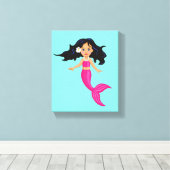 Rosa Mädchenmädchen Leinwanddruck (Insitu (Holzboden))