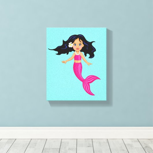 Rosa Mädchenmädchen Leinwanddruck (Insitu (Holzboden))