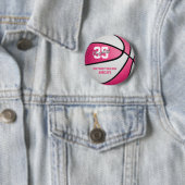 Rosa Mädchensportbasketballmannschaft Button (Beispiel)