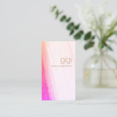 Rosa Magenta Abstrakte Wasserfarbe Visitenkarte (Stehend Vorderseite)