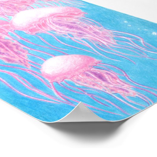 Rosa, Magenta, Blau und Türkis Poster (Ecke)