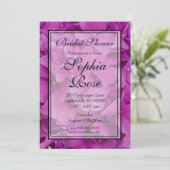 Rosa Magenta Brautparty Einladung (Stehend Vorderseite)