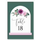 Rosa Magenta Floral Ivory Bogen  Tischnummer (Rückseite)