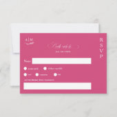 Rosa Magenta-Hochzeit RSVP Karte (Vorderseite)