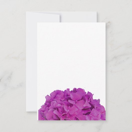 Rosa Magenta-Hydrangeas Hochzeit Einladung (Rückseite)