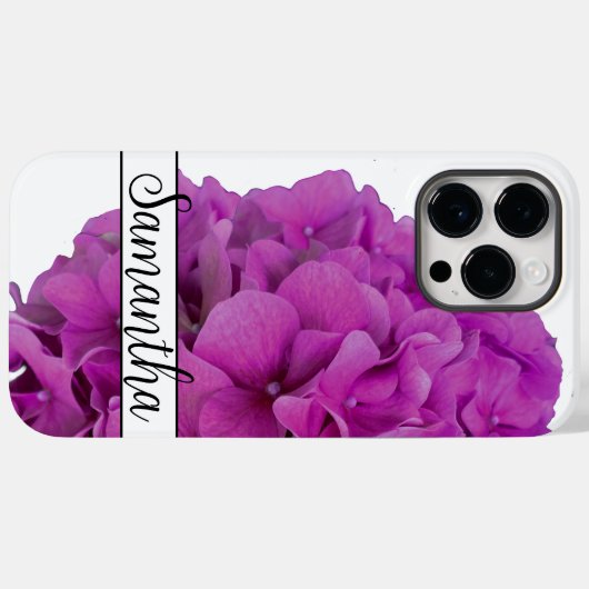 Rosa Magenta-Hydrangeas-Rose Case-Mate iPhone Hülle (Rückseite (Horizontal))