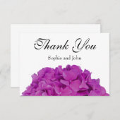 Rosa Magenta-Hydrangeas-Rose Dankeskarte (Vorne/Hinten)
