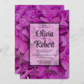 Rosa Magenta-Hydrangeas-Rose Einladung (Vorne/Hinten)