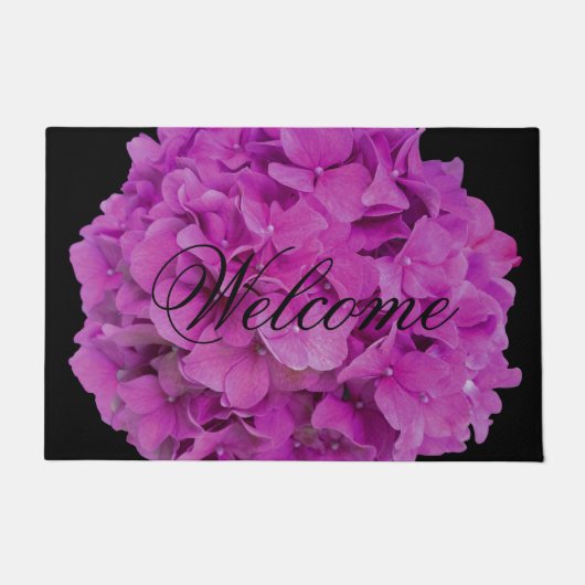 Rosa Magenta-Hydrangeas-Rose Fußmatte (Vorderseite)