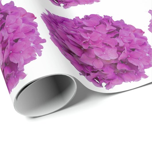 Rosa Magenta-Hydrangeas-Rose Geschenkpapier (Rolleneckpunkt)