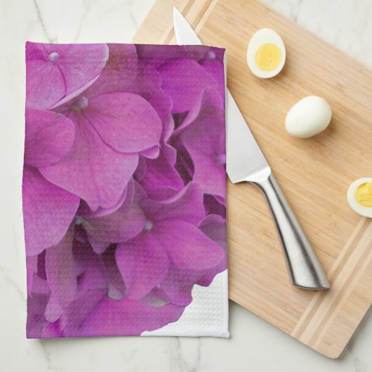 Rosa Magenta-Hydrangeas-Rose Geschirrtuch (Viertel Falte)