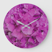 Rosa Magenta-Hydrangeas-Rose Große Wanduhr (Vorderseite)