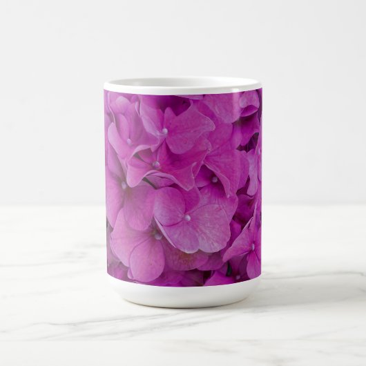 Rosa Magenta-Hydrangeas-Rose Kaffeetasse (Mittel)