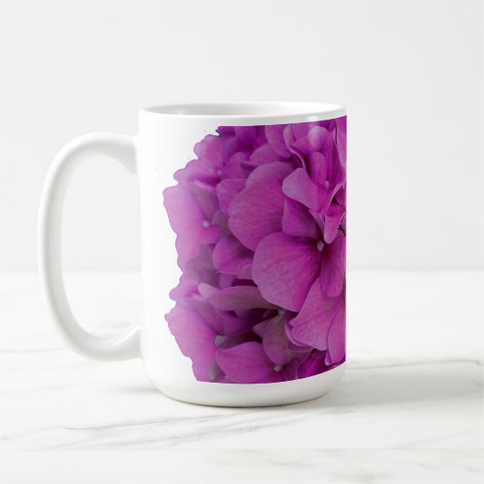 Rosa Magenta-Hydrangeas-Rose Kaffeetasse (Links)