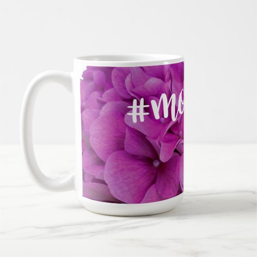Rosa Magenta-Hydrangeas-Rose Kaffeetasse (Links)
