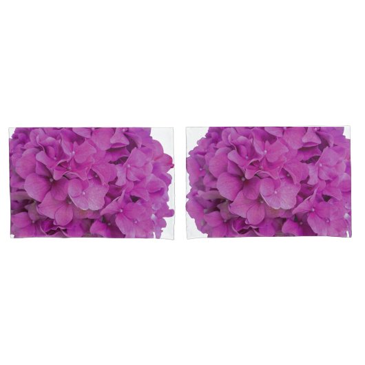 Rosa Magenta-Hydrangeas-Rose Kissenbezug (Vorderseite-Set)
