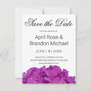 Rosa Magenta-Hydrangeas-Rose Save The Date