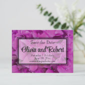 Rosa Magenta-Hydrangeas-Rose Save The Date (Stehend Vorderseite)
